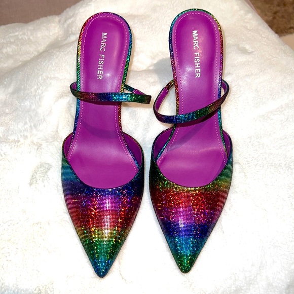 Marc Fisher Shoes - Fun Marc Fisher Hadais2 Point Toe Glitter Rainbow Pumps.
